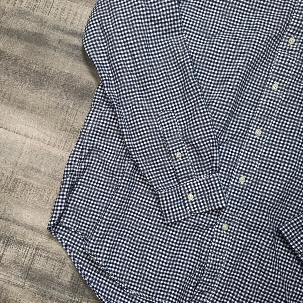 POLO RALPH LAUREN XL Black Checked Gingham Oxford Cotton LS Shirt Classic Fit